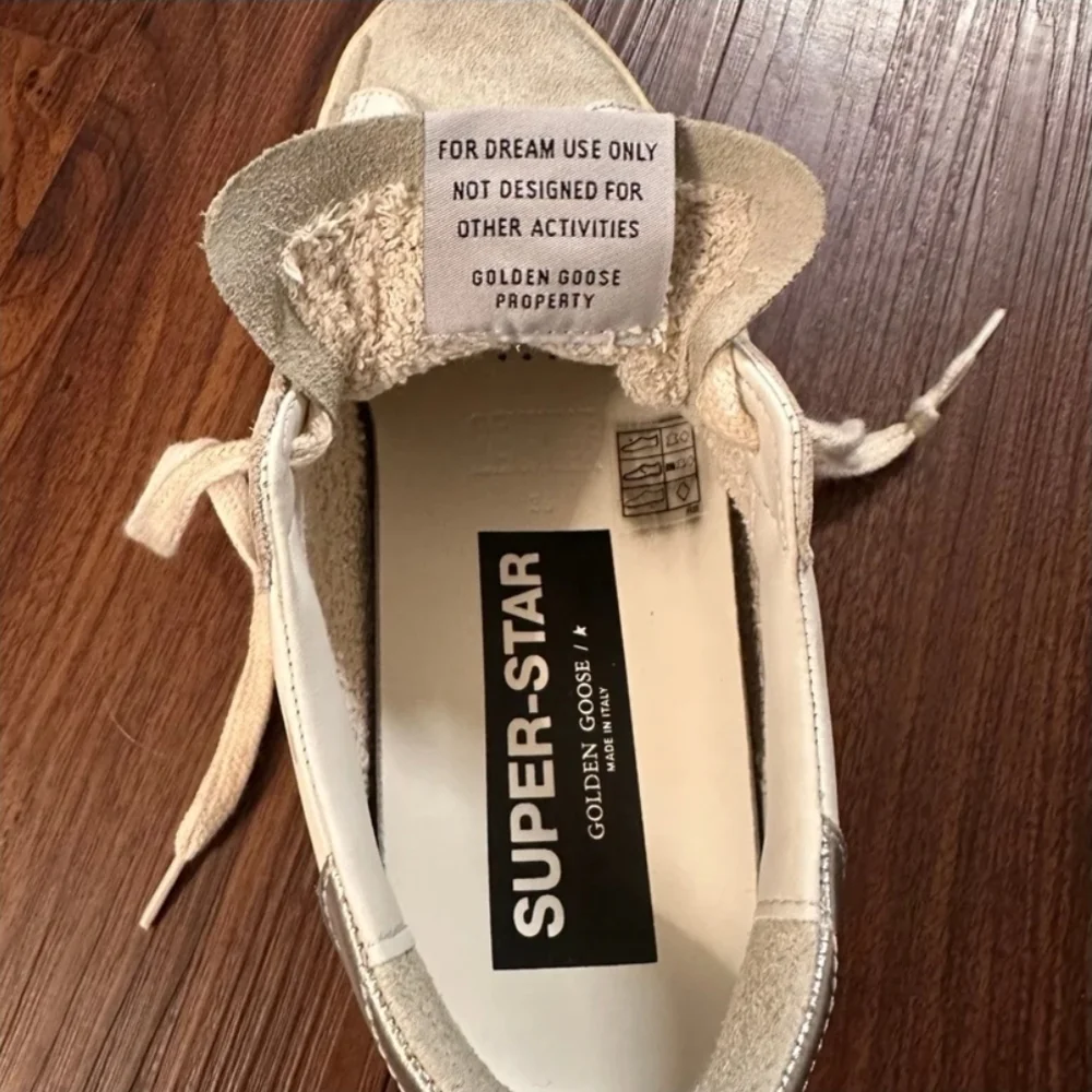 Golden Goose Super Star with Gold Glitter Star and ice grey suede inserts 36 - Picture 6 of 13